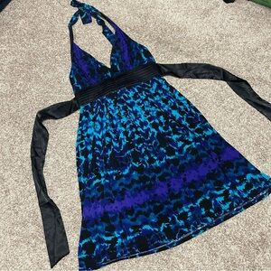 Intrigue black blue and purple dress